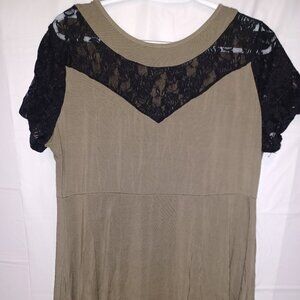 Chvity Lace Top - Olive Green - XL